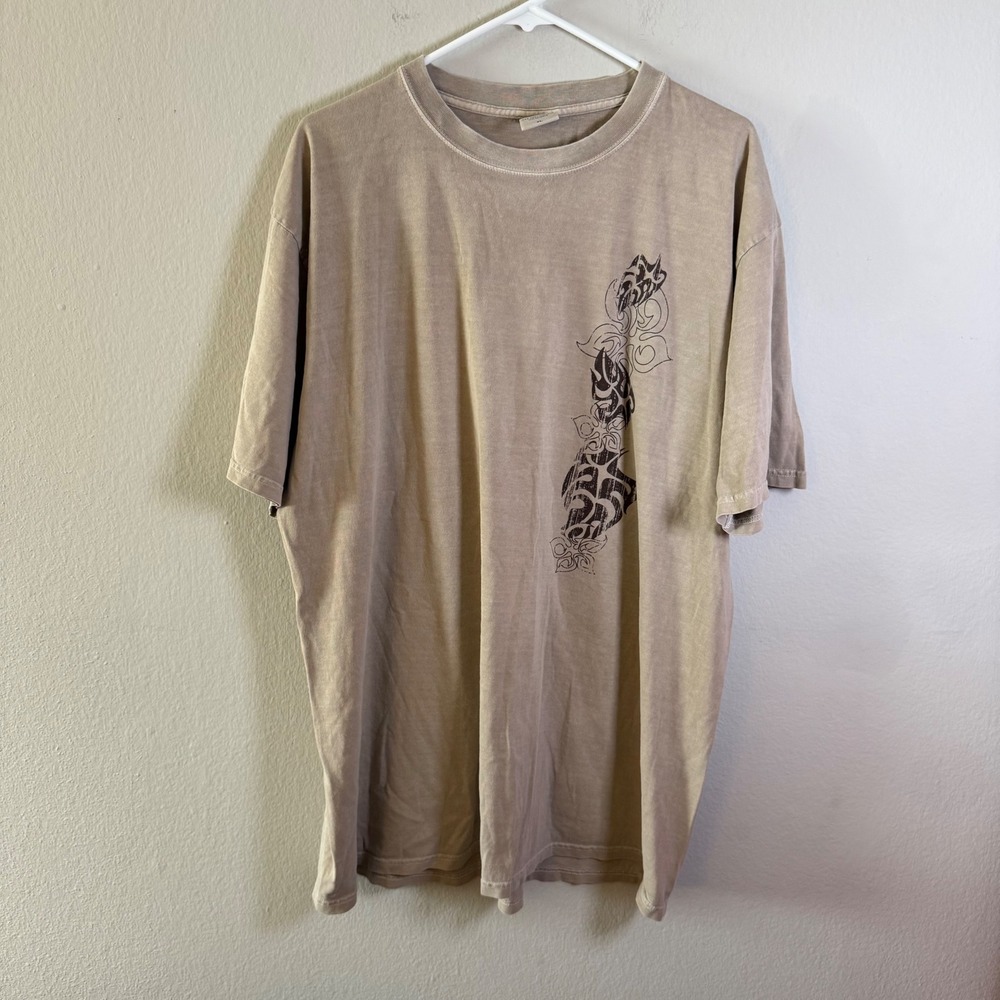 Kona Coffee Dyed T-Shirt Tan Hawaii Surf Graphic Tee Crazy Shirts Mens XL